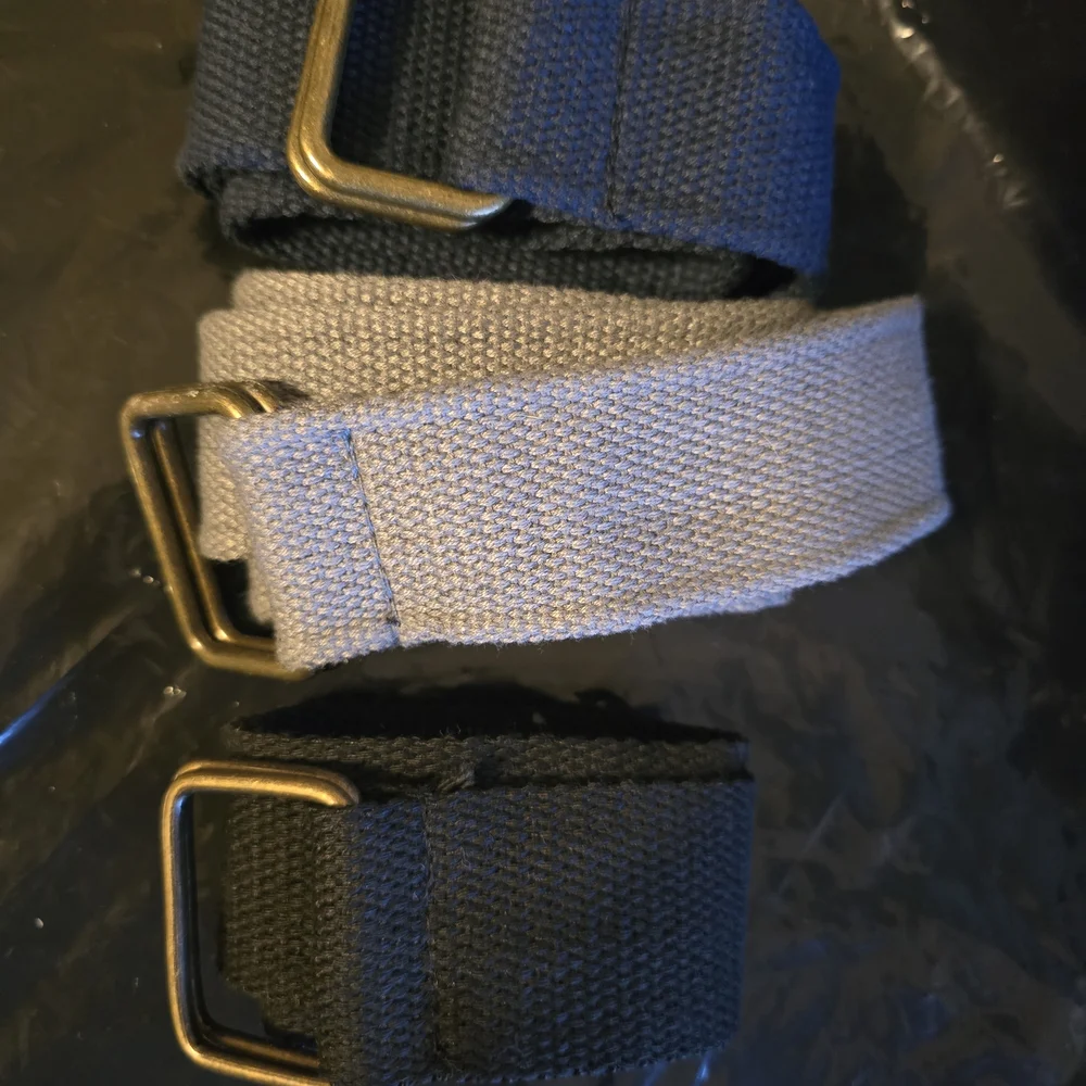 Kids Canvas Belt Set - Black, Gray, and Blue Like New 34 Inches Canvas